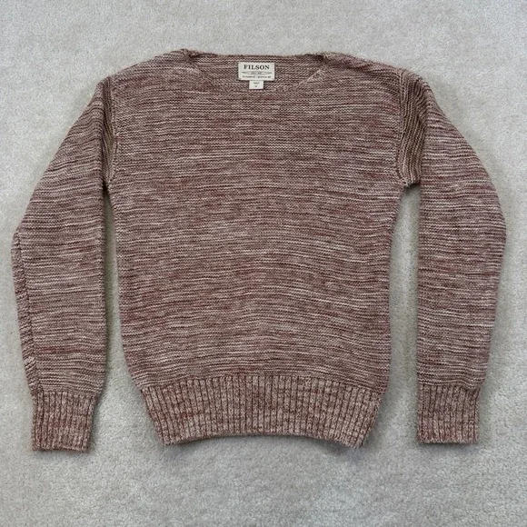 Filson Lake Quinault Sweater Women's Medium Natural Clay Melange Chunky Cotton - Picture 2 of 9